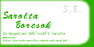 sarolta borcsok business card